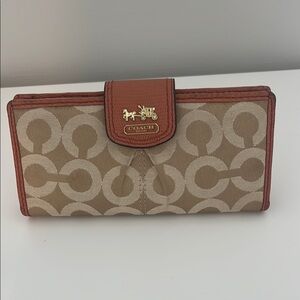 Coach Tan and Brown Long Wallet